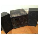 One of several vintage stereos.