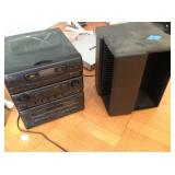 Vintage stereo and CD tower.