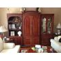 Wall unit with doors, drawers, shelves, space for TV.