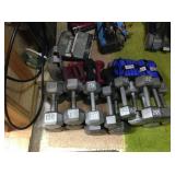 Free weights among other small fitness equipment