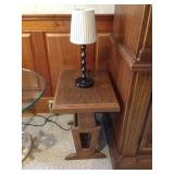 End table with magazine rack, handmade by the gentleman of the house.