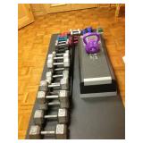 Handweights and aerobic step