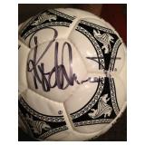 Soccer ball signed by Rod Stewart.
