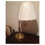 Brass lamp, one of a pair.
