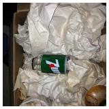 Box of random kitchen stuff including much advertising glassware