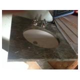 Marble vanity top with faucet