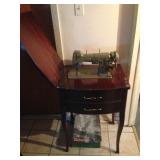 Vintage Necchi sewing machine table.