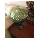 Lidded pedestal candy dish.