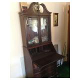 Secretary with glass doors.