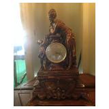 CR Sculptures mother and child clock. One of two.