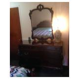 Dresser with mirror, good for small room.