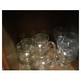 Set of glass mugs.