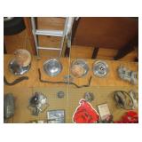 Garage decor with hubcaps