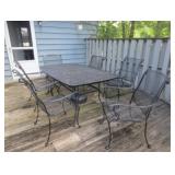 Metal deck set for six