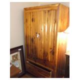 Cedar wardrobe with bottom drawer