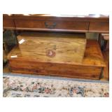 Top - Ladies Home Journal pattern storage box, Bottom - Cedar under the bed storage with wooden whee