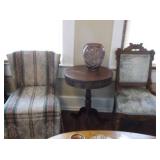 Chairs and vintage side table