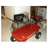 Air compressor and Radio Flyer wagon