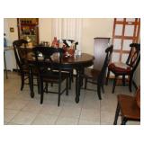Dining  table and 6 chairs and 2 leafs