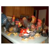 Roosters and chickens