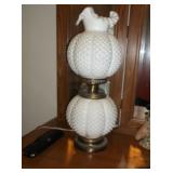 Milkglass hobnail lamp