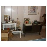 Coffee table and matching side table, and vintage cabinet