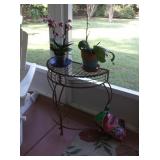 iron half round table