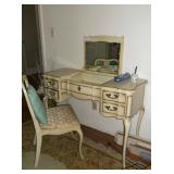 Vintage French Provencal vanity and chair