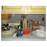 Cookbooks and kitchen items