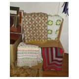 We have 2 hand made quilts and several crocheted throws