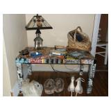 shoes, lamp and unique coffee table