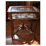 glass top side table