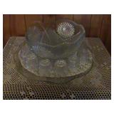 cut glass bunch bowl set