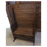 Unique Antique Wood Chair that makes into a table