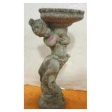 Cement yard art bird bath