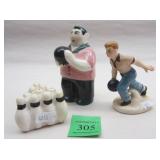 BOWLING GUYS: SHAKER AND BOWLING BALLS, AND FRIENDPhoto Description