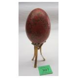 UNSIGNED PAINTED RUSSIAN 3" EGG WITH STANDPhoto Description