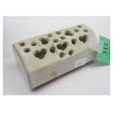 4" STUDIO POTTERY BRUSH HOLDER SIGNED "LOCKE"Photo Description