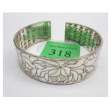 CHINESE SILVER BRACELET WITH CHARACTERS. MARKED S 990. 45.4 GRAMS