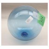 HAND BLOWN BLUE GLASS BALL. 4.5"Photo Description