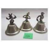 THREE CLOWN BELLS. 4" TALLPhoto Description