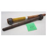 TWO OLD STRING SPOOLS.Photo Description