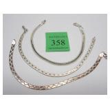 THREE ITALIAN BRACELETS MARKED 925Photo Description