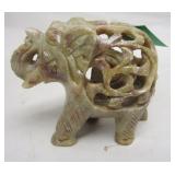 CHINESE MYSTERY STONE ELEPHANT. 3" TALLhoto Description