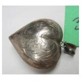 STERLING SILVER HEART PENDANT. 1.5" TALLPhoto Description