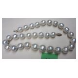 18" FRESH WATER PEARL NECKLACE WITH 925 CLASP, LARGEST BEAD IS 15MM X 18MMPhoto Description