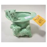 SYLVAC POTTERY DOG & CAT HAT PLANTER. MADE IN ENGLAND. 3.75" TALL, CAT