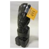 6.5" HAWAIIAN CARVED OBSIDIAN TIKI.