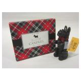 THREE SCOTTIE DOG CANDLES IN BOX. 3.5" TALL
