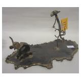 WELDTIQUE METAL SCULPTURE BY RON. BASE IS 8.5"